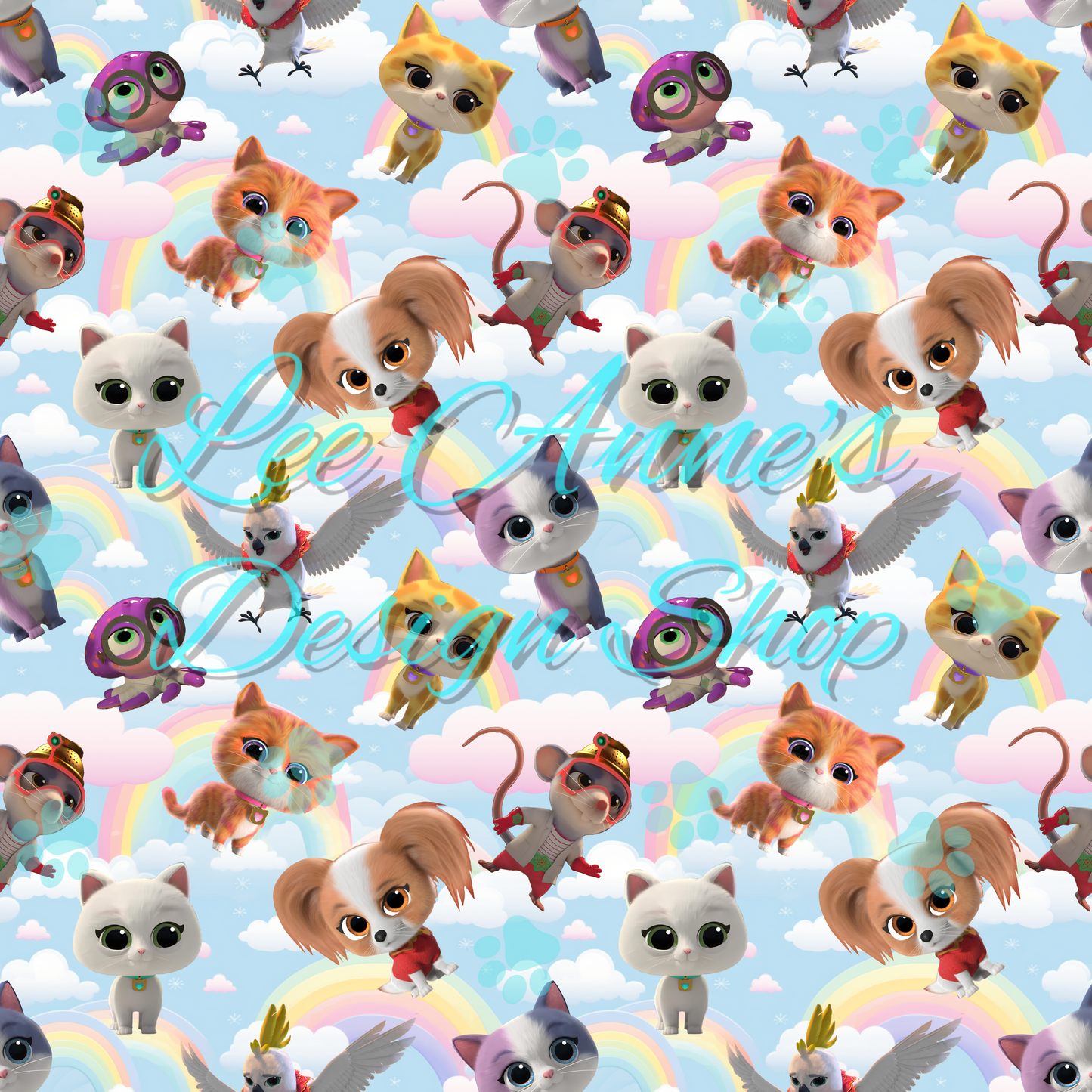 Hero Kitties Seamless w/Matching Coord
