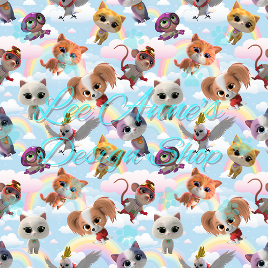 Hero Kitties Seamless w/Matching Coord