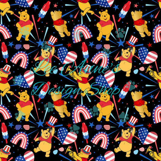 Fourth of July Bear Seamless