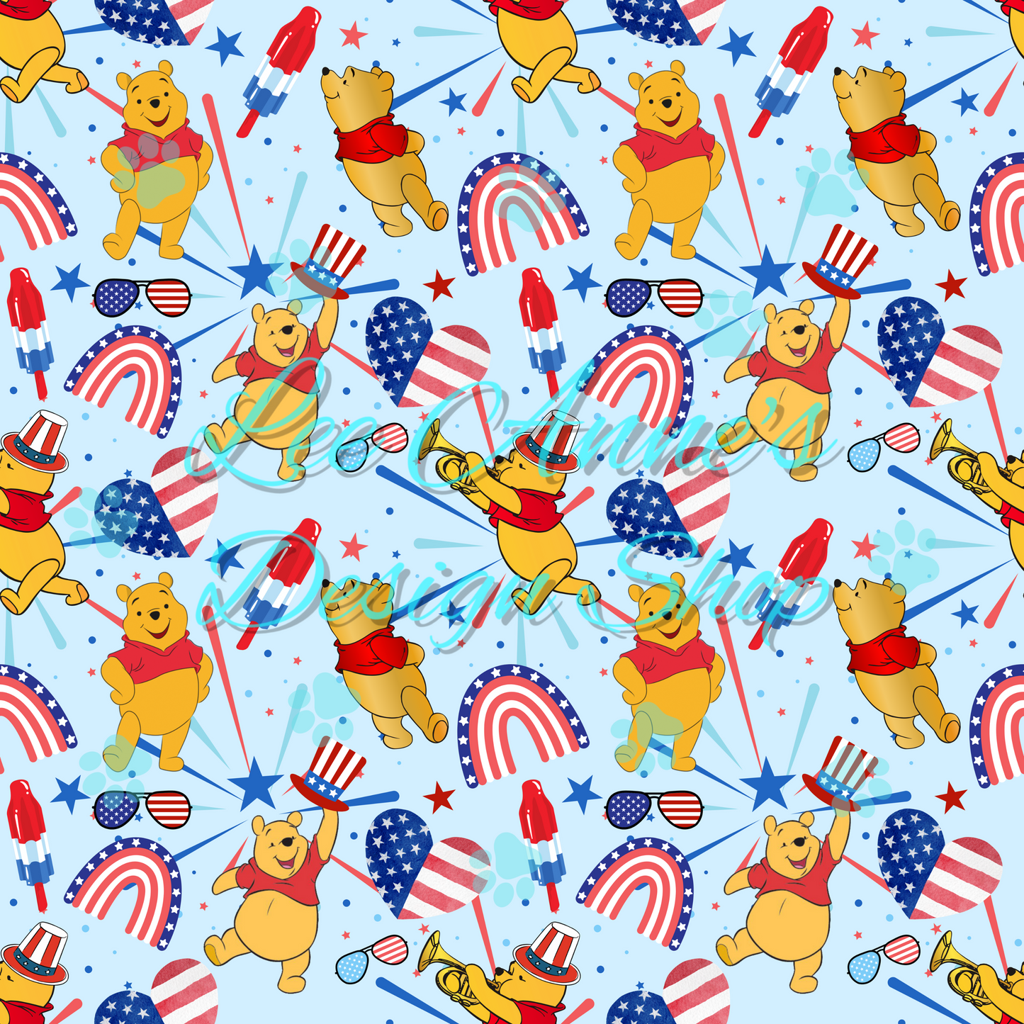 Fourth of July Bear Seamless