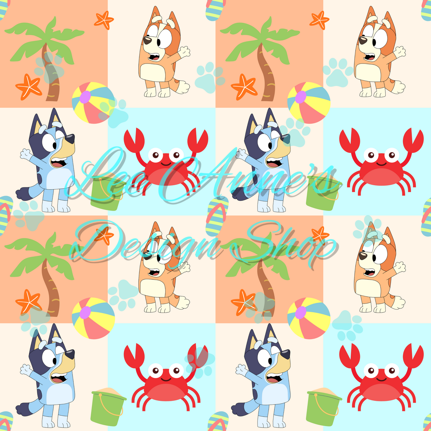 Blue Dog Seamless