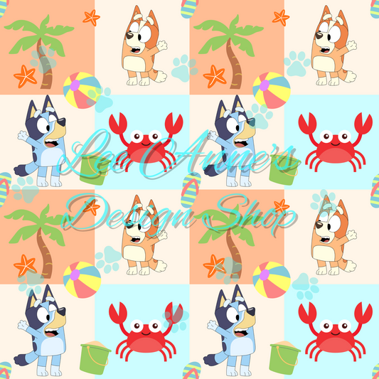 Blue Dog Seamless