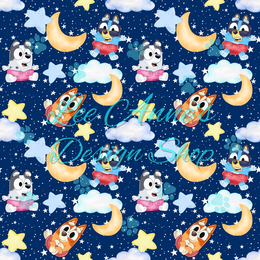 Blue Dog Seamless
