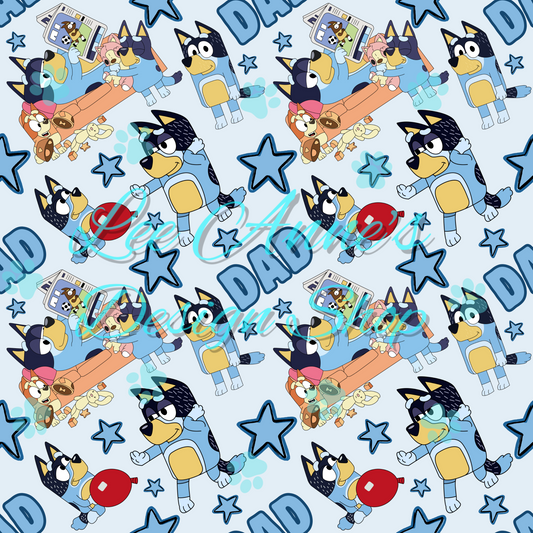 Blue Dog Seamless