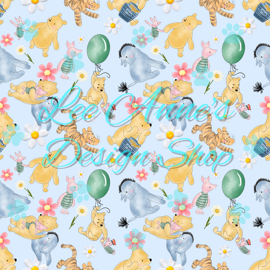 Vintage Bear Seamless (Floral)