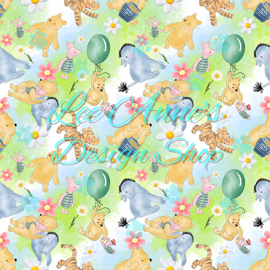 Vintage Bear Seamless (Floral)