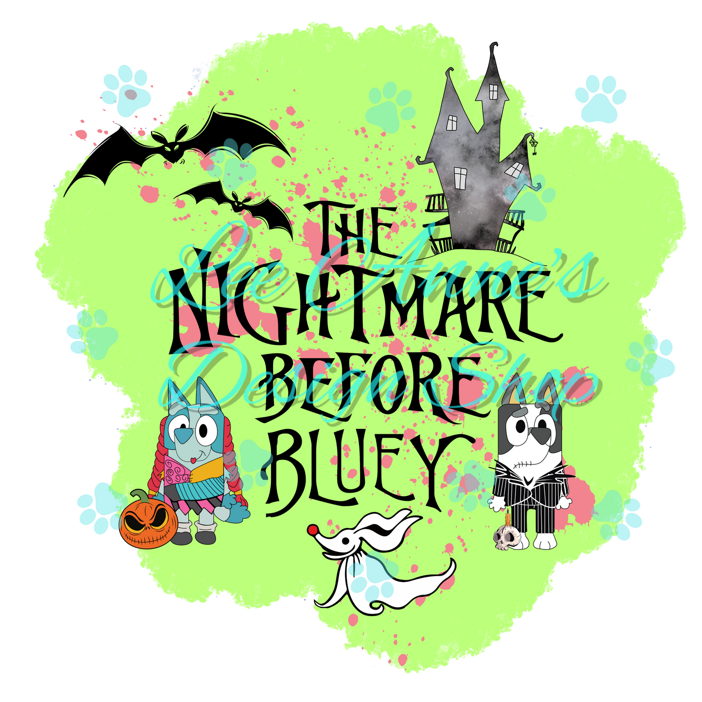 Blue Dog NBC Mashup Sublimation