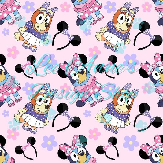 Blue Dog Mouse Mashup Seamless