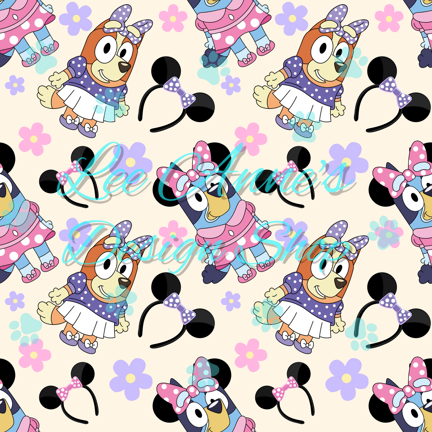 Blue Dog Mouse Mashup Seamless