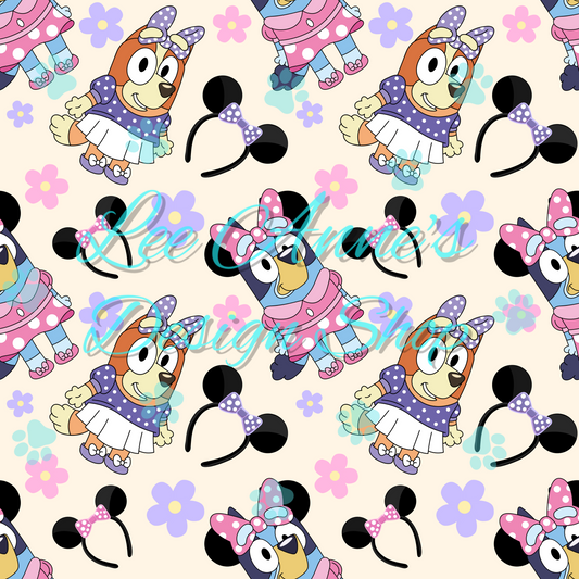 Blue Dog Mouse Mashup Seamless