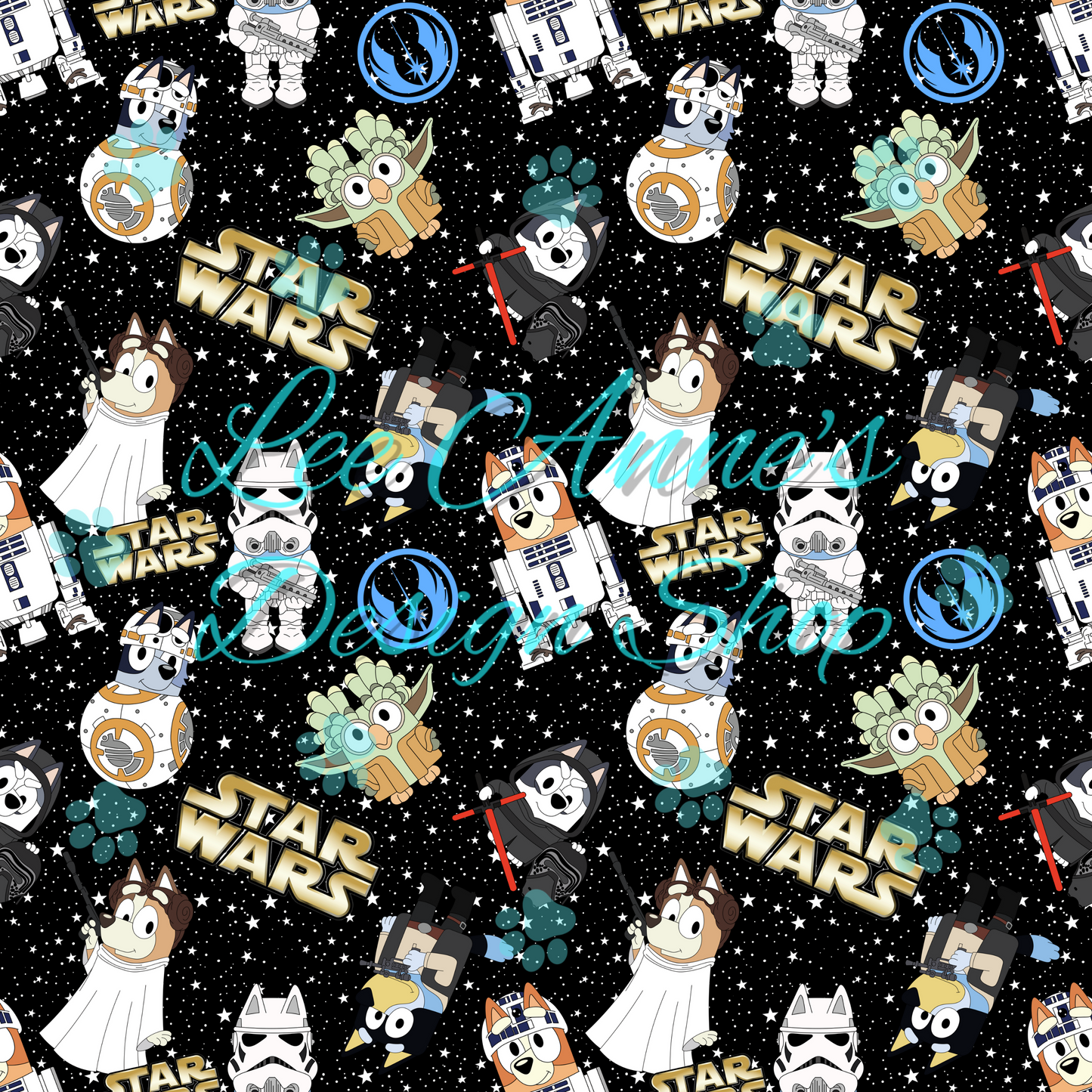 Blue Dog Galaxy Mashup Seamless
