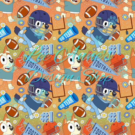 Blue dog Football Seamless