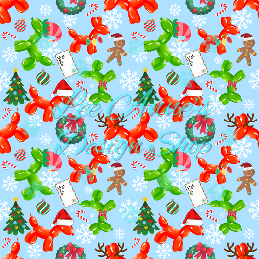Christmas Balloon Dog Seamless