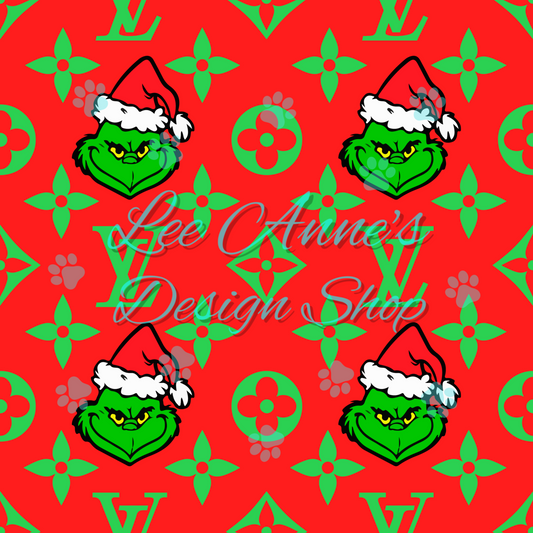Boujee Green Guy Christmas Seamless
