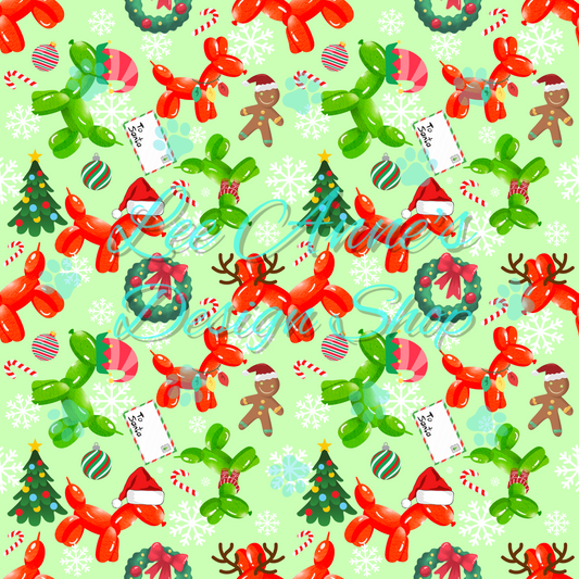 Christmas Balloon Dog Seamless