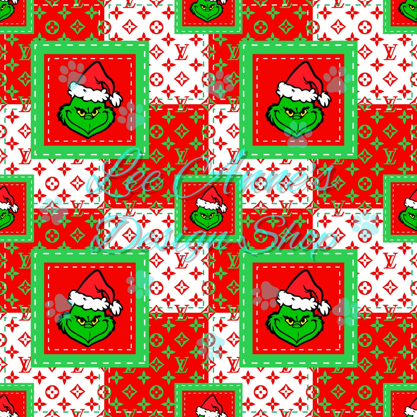 Boujee Green Guy Christmas Seamless