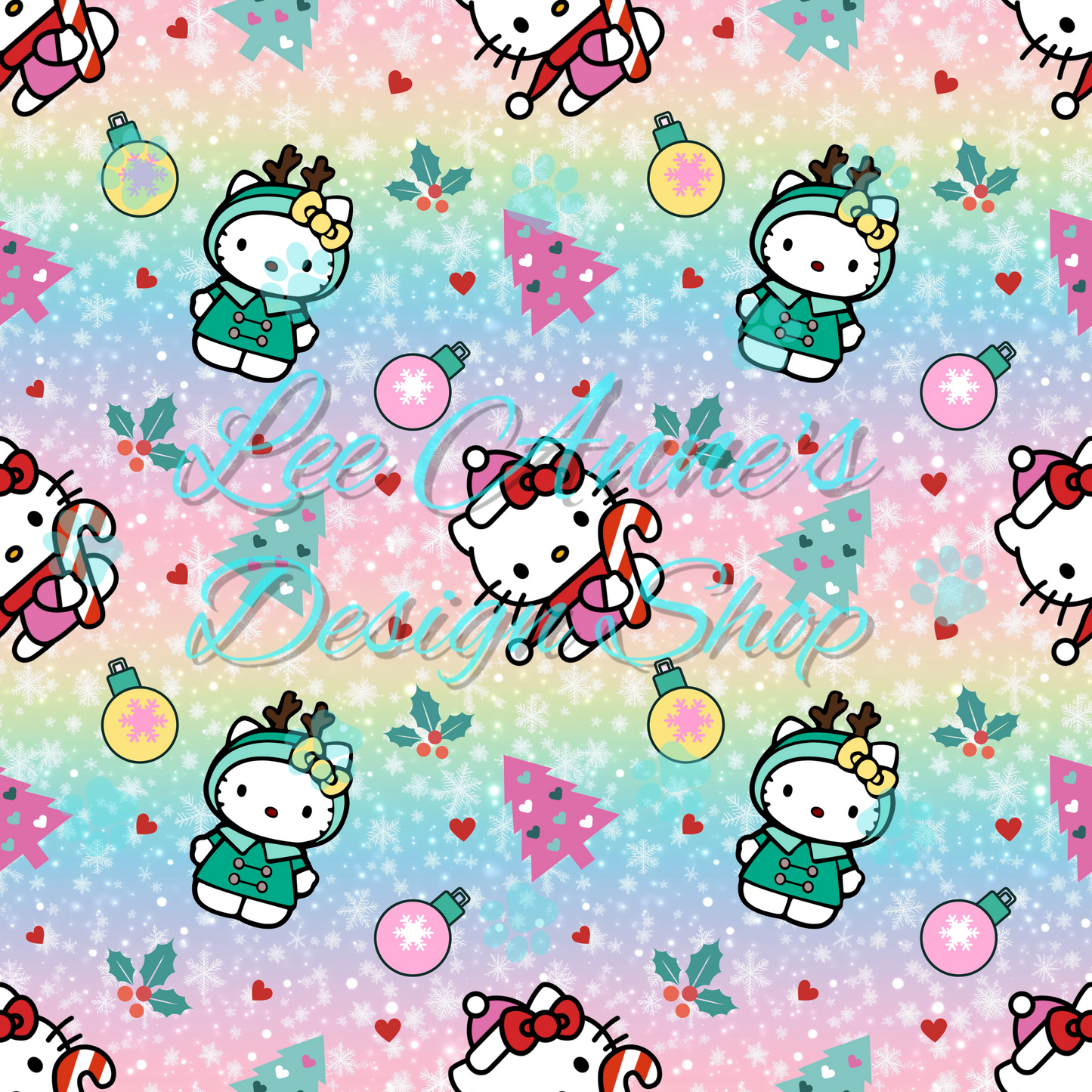 Christmas Kitty Seamless