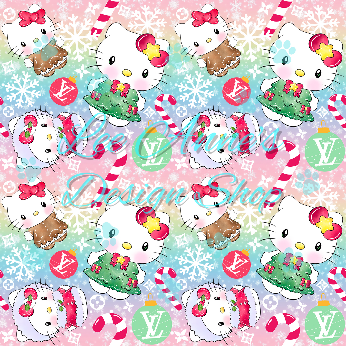 Christmas Kitty Boujee Seamless