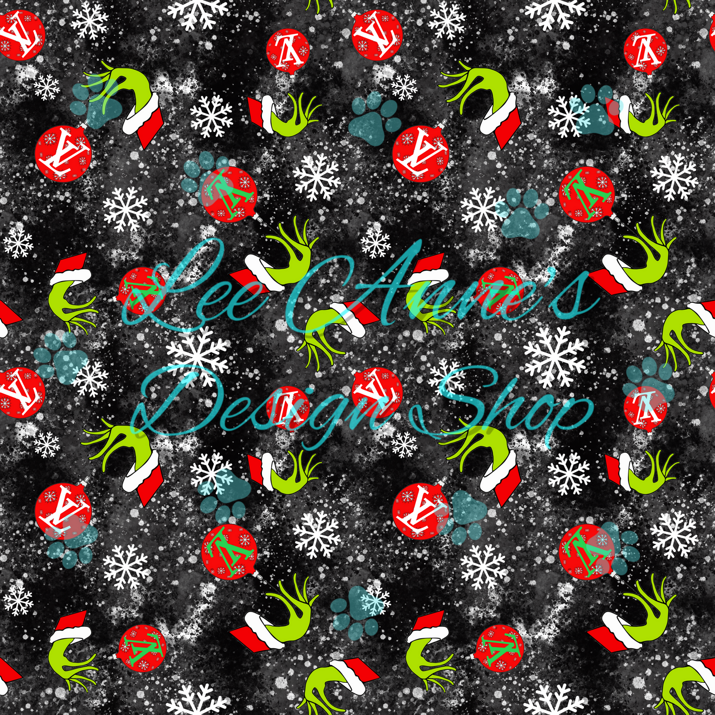 Boujee Green Guy Christmas Seamless