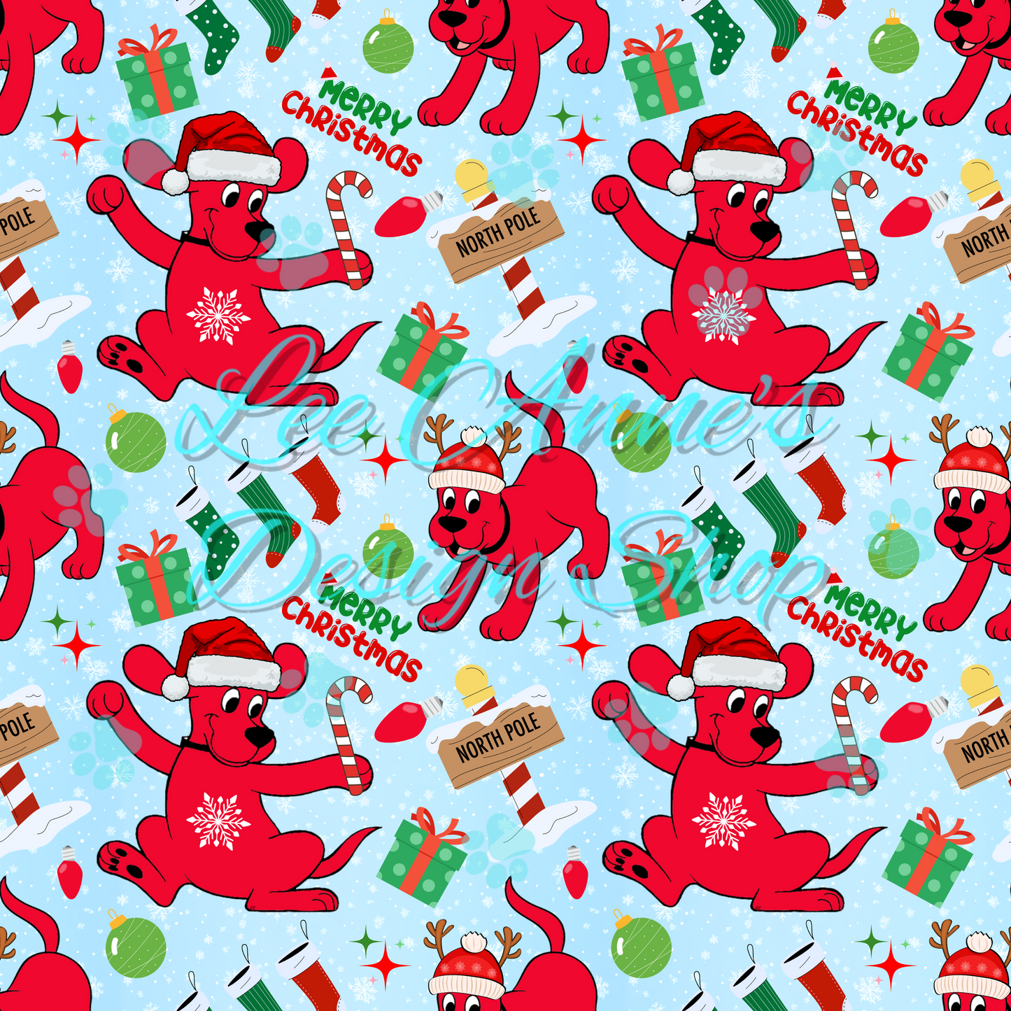 Christmas Red Dog Seamless