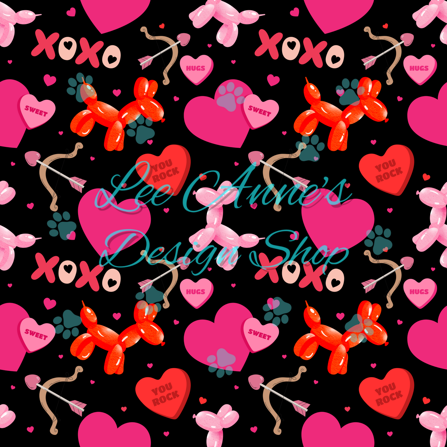 Valentine Balloon dog Seamless
