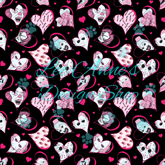 Horror Valentines Seamless
