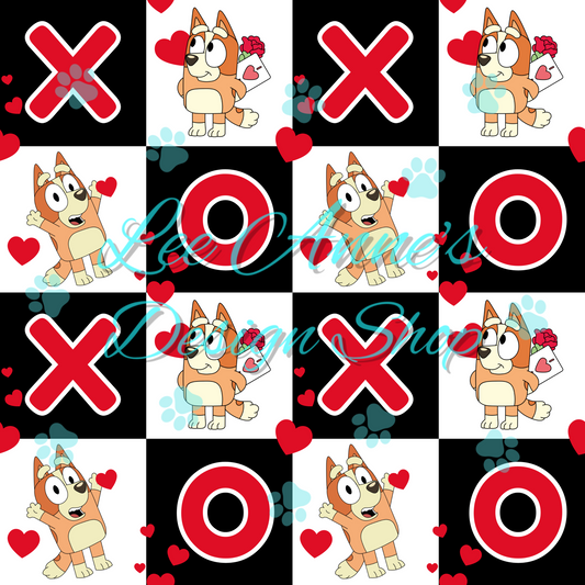 Blue Dog Valentines Seamless