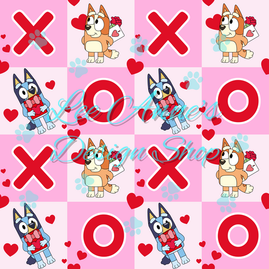 Blue Dog Valentines Seamless