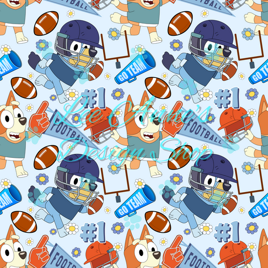 Blue dog Football Seamless