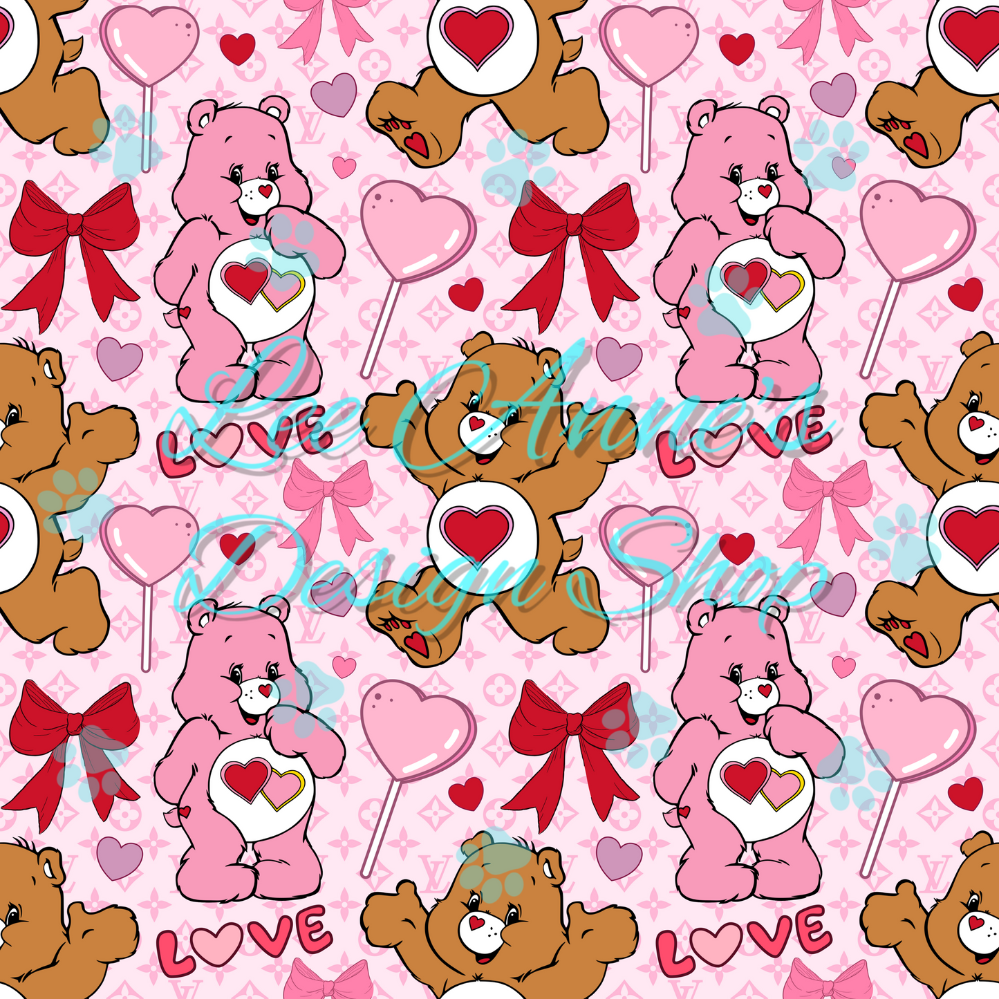 Valentines Bear Seamless