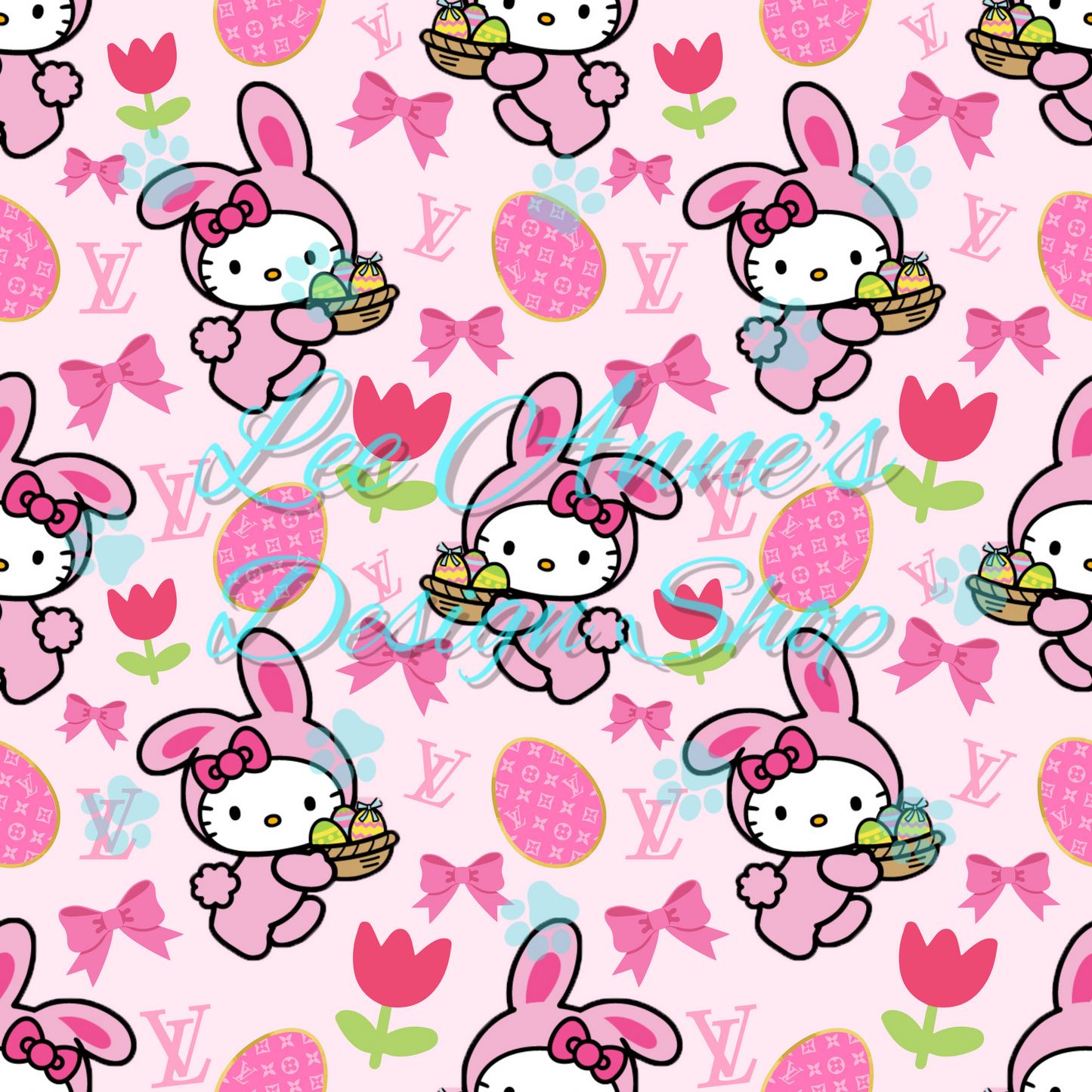 Easter Kitty Boujee Seamless