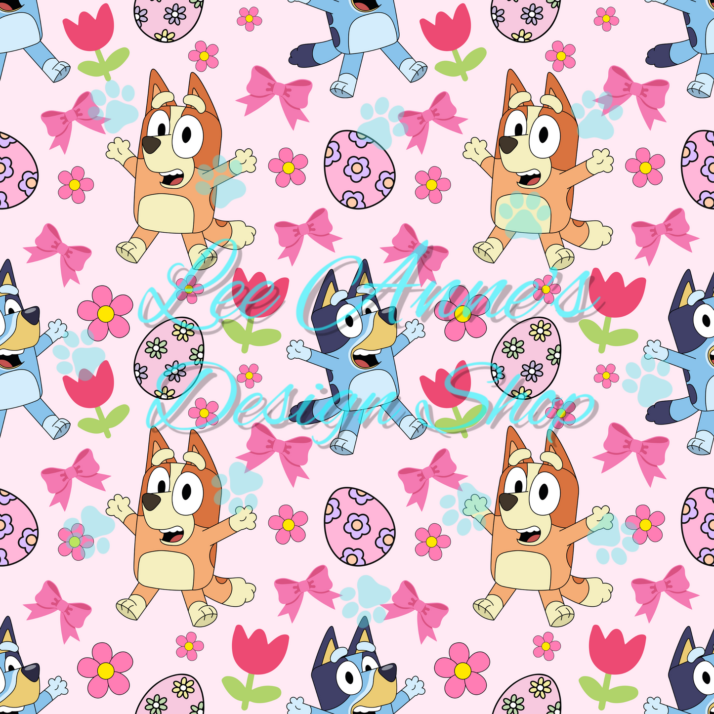 Blue Dog Easter Seamless