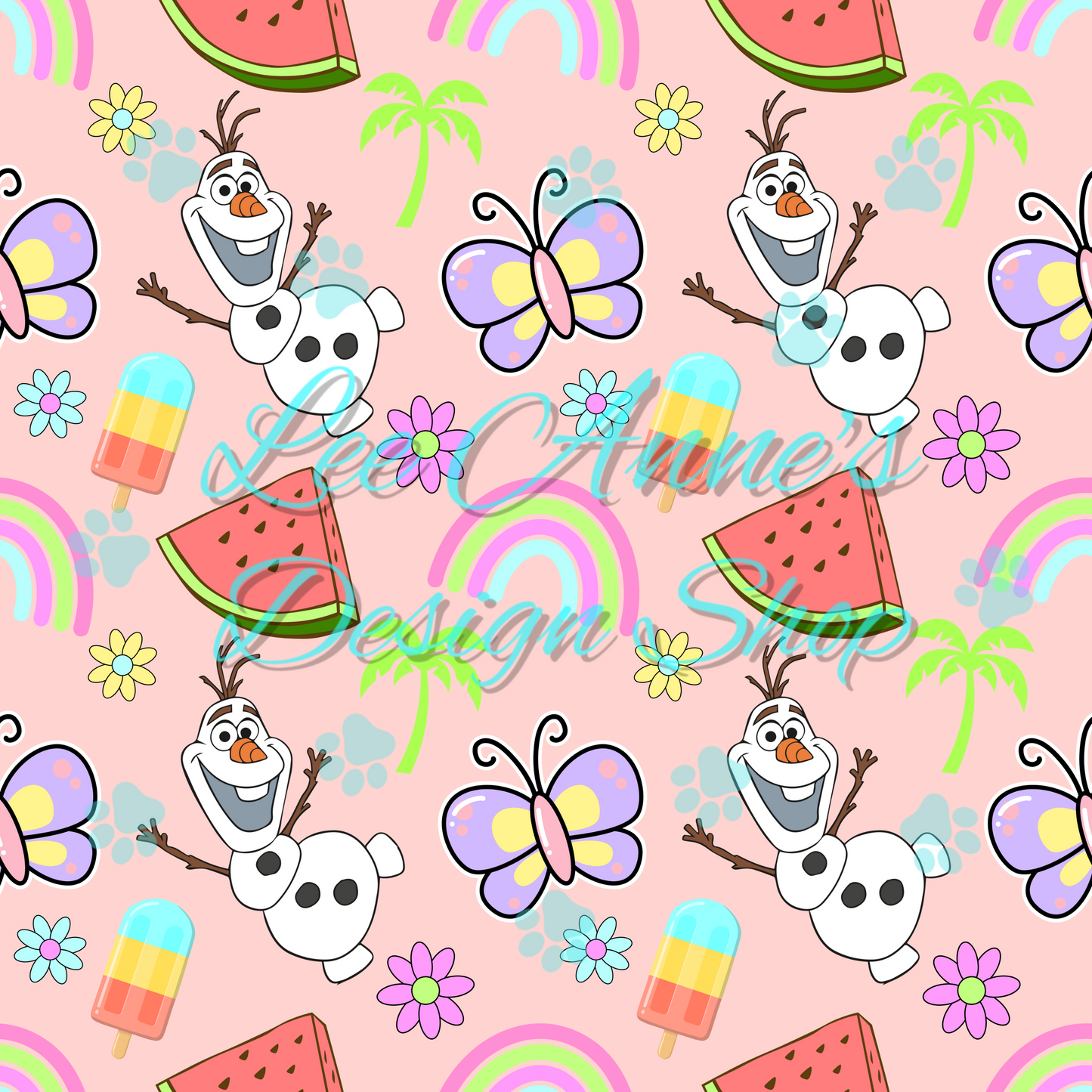 Snowman Summer Seamless
