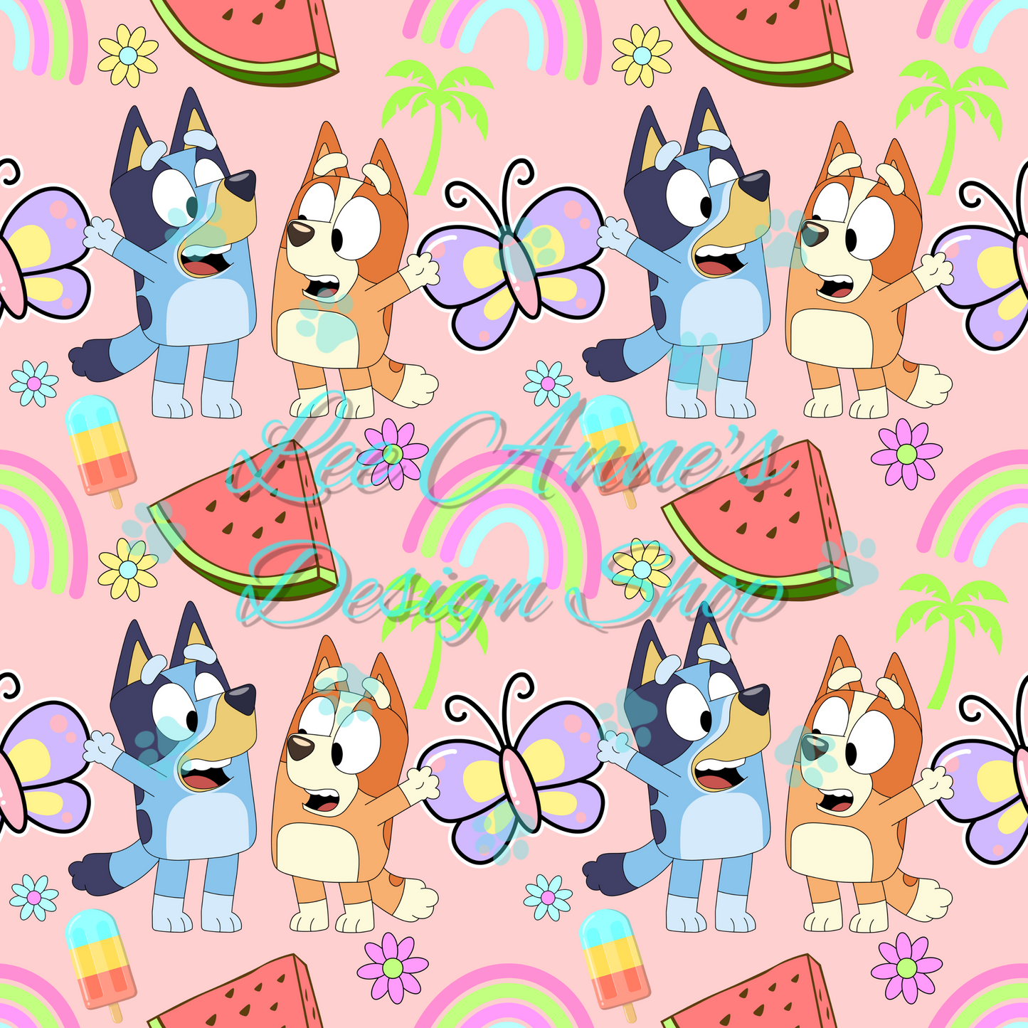 Blue Dog Seamless
