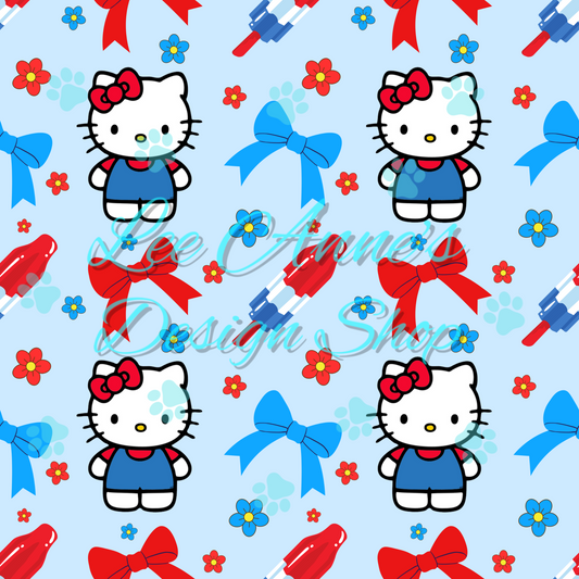 Fourth of July Kitty Seamless