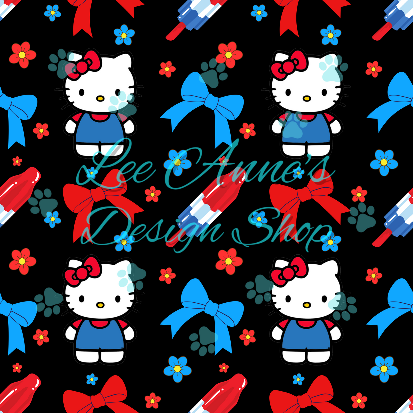 Fourth of July Kitty Seamless