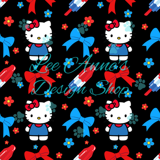Fourth of July Kitty Seamless