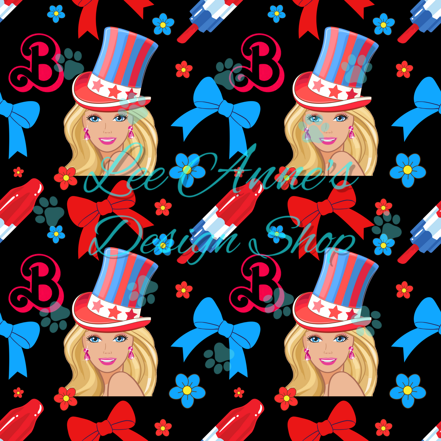 Doll Fourth of July Seamless