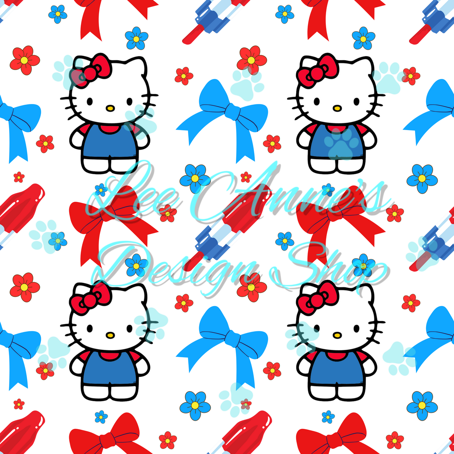 Fourth of July Kitty Seamless
