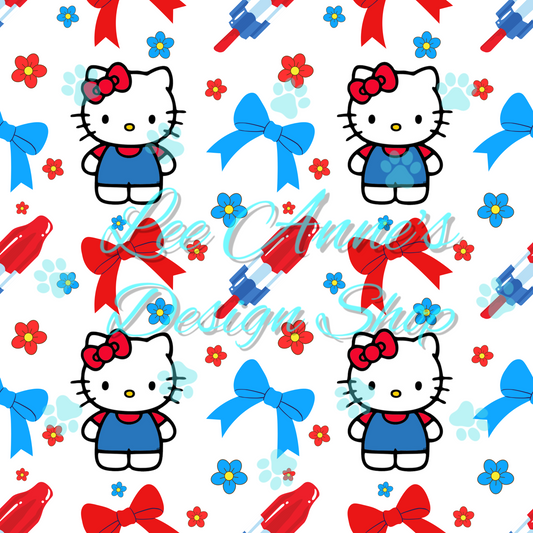 Fourth of July Kitty Seamless