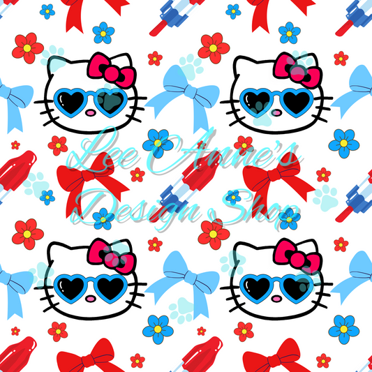 Fourth of July Kitty Seamless