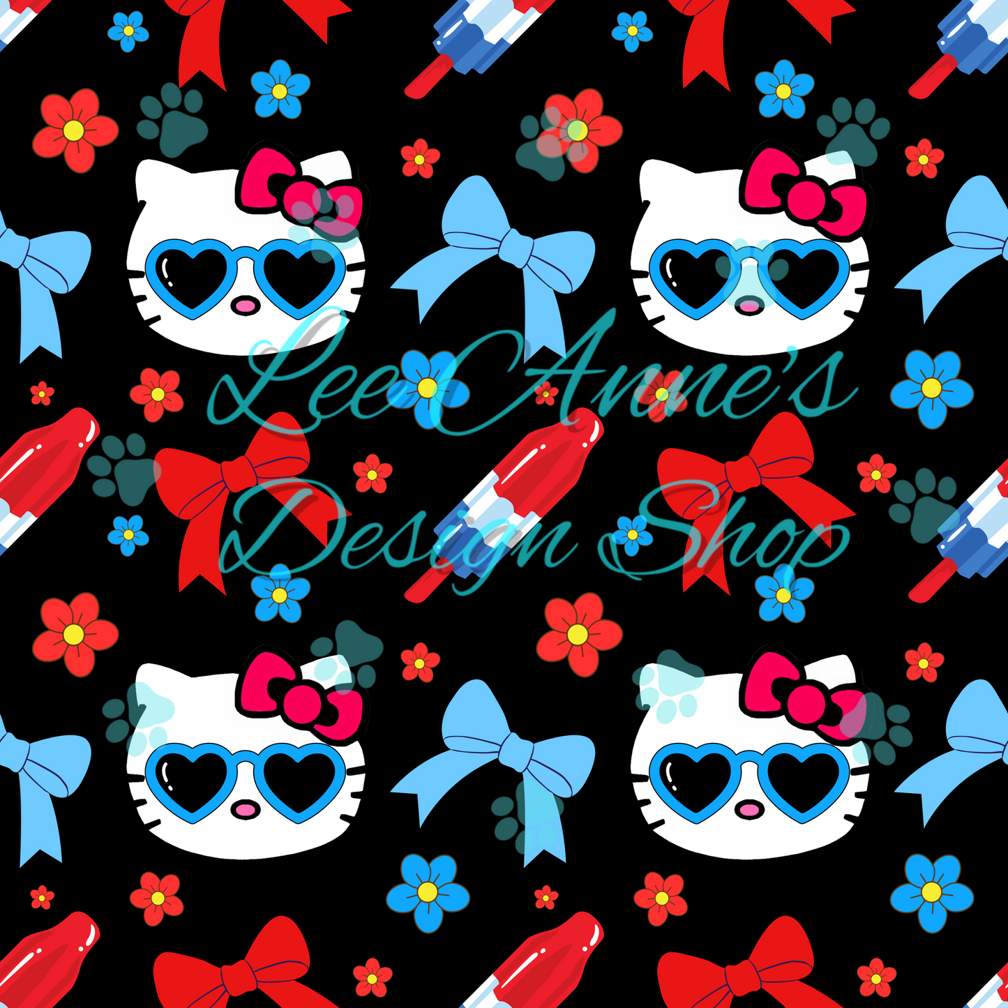 Fourth of July Kitty Seamless