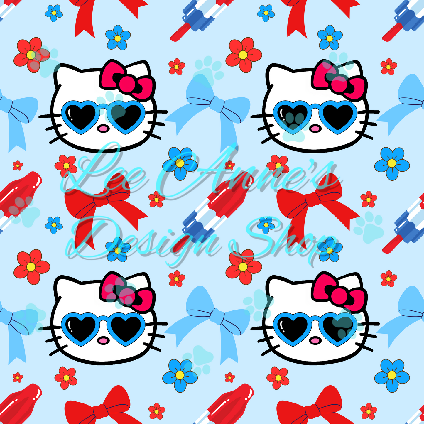 Fourth of July Kitty Seamless