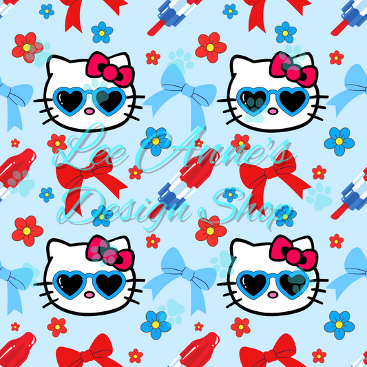 Fourth of July Kitty Seamless