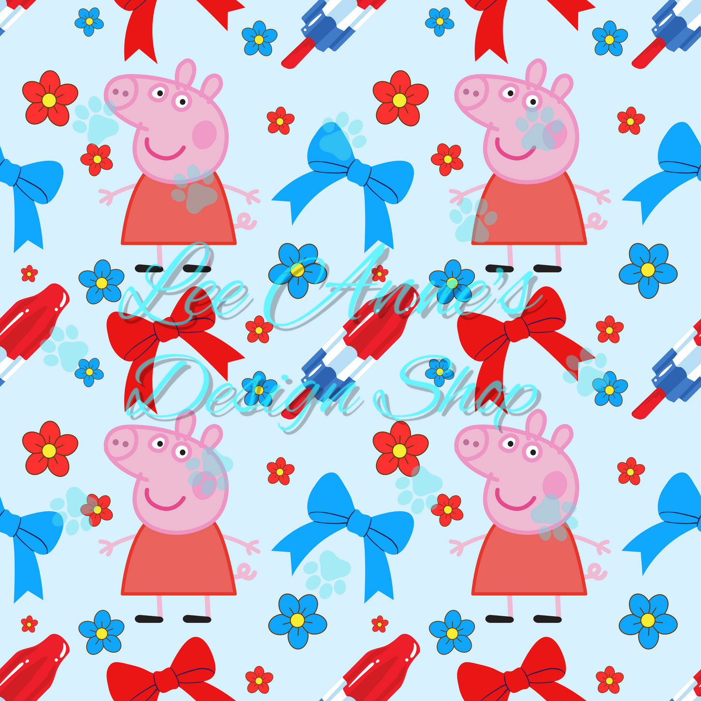 Pig Fourth July Seamless