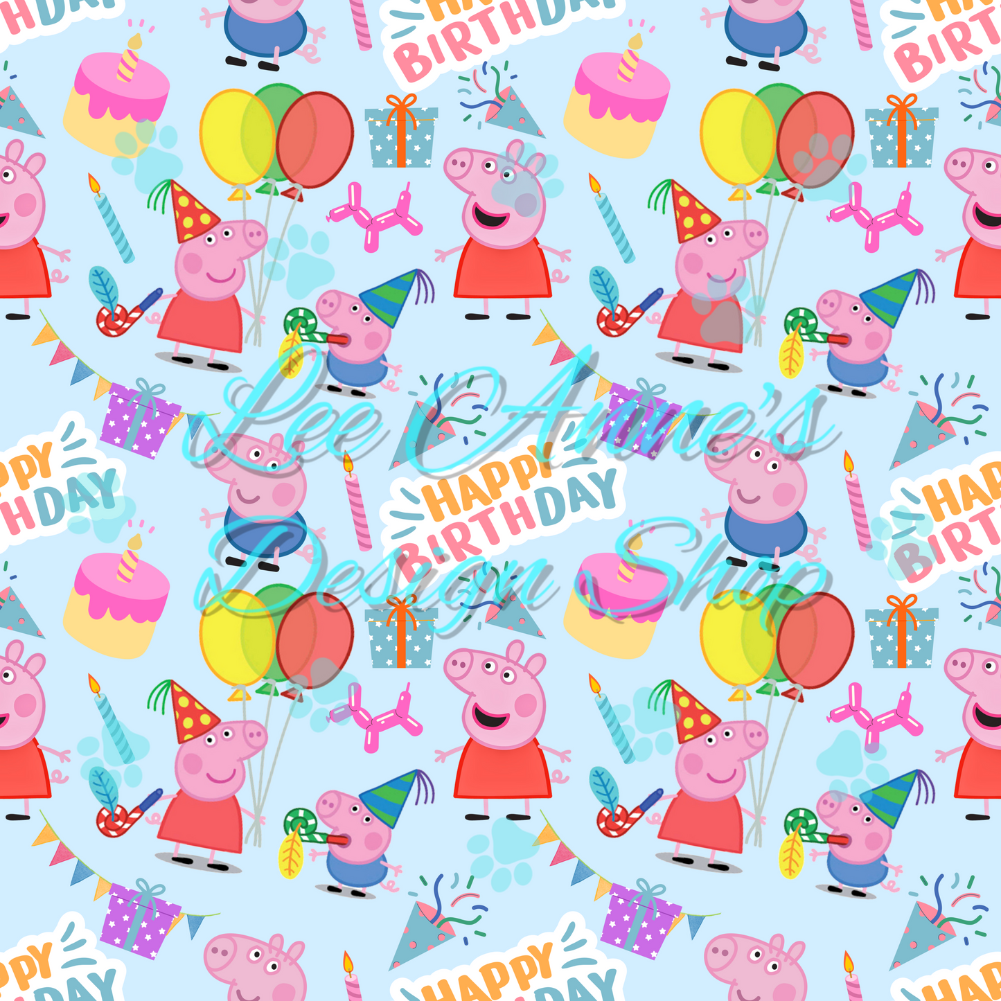 Pig Birthday Seamless