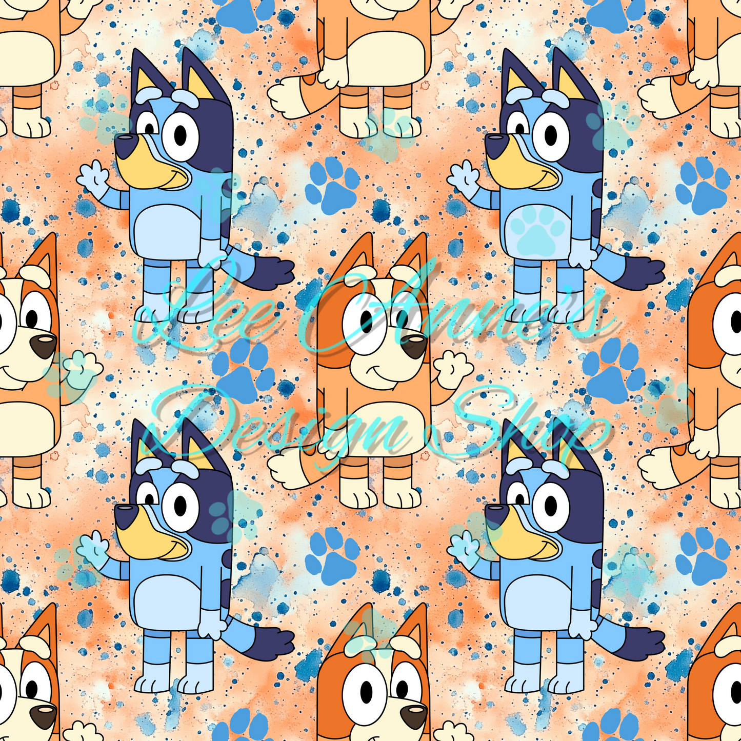 Blue Dog Seamless