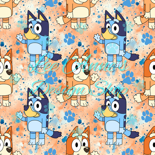Blue Dog Seamless