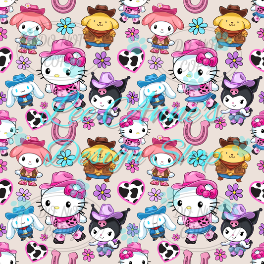 Kitty Friends Western Seamless