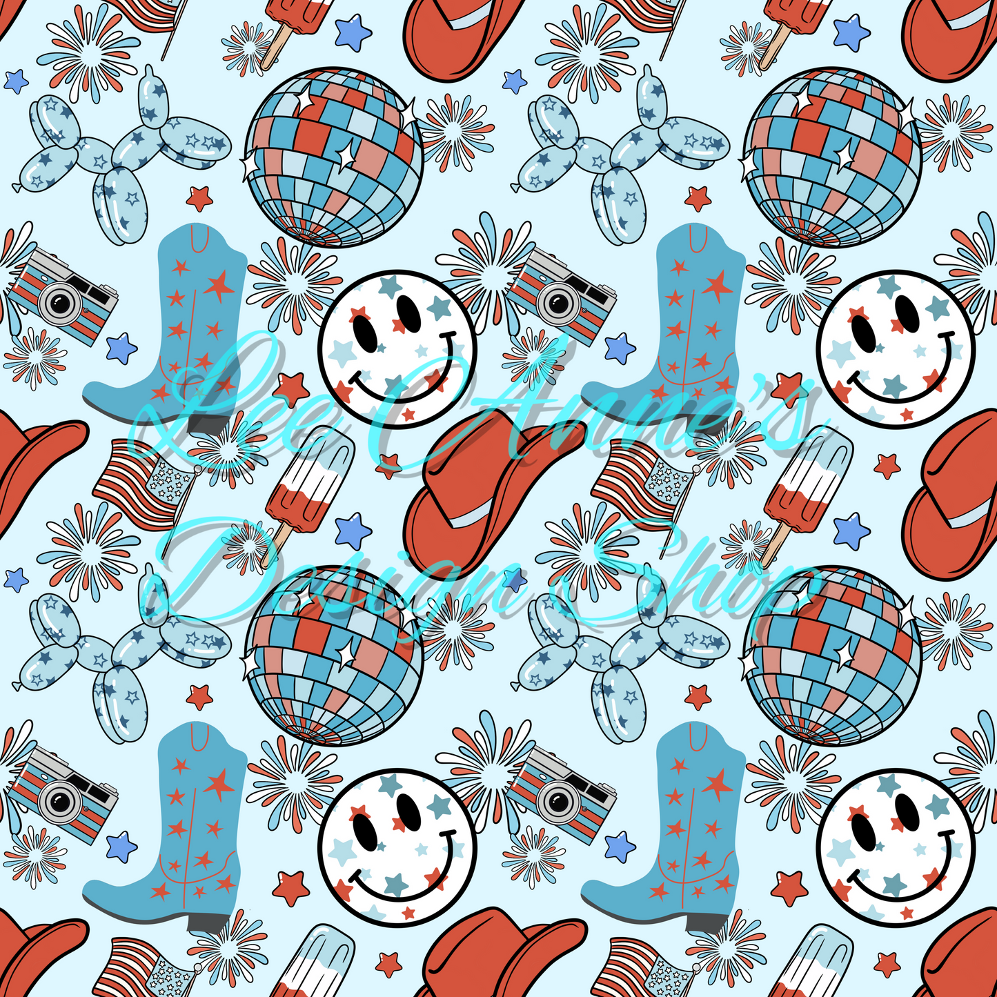 Groovy Fourth July Seamless